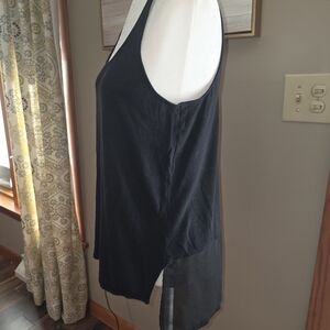 Express Black Sleeveless Layered Chiffon Tank